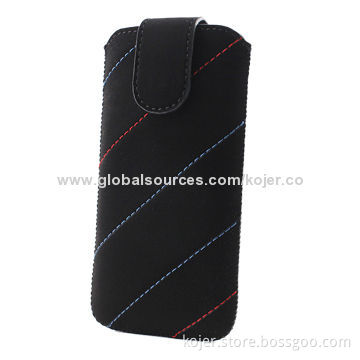 Leather Cases for iPhone 6 5, Made of Velvet/Retractable Pull-tab, Various Colors Available
